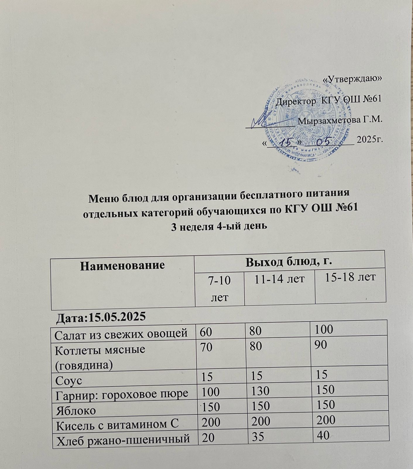Меню