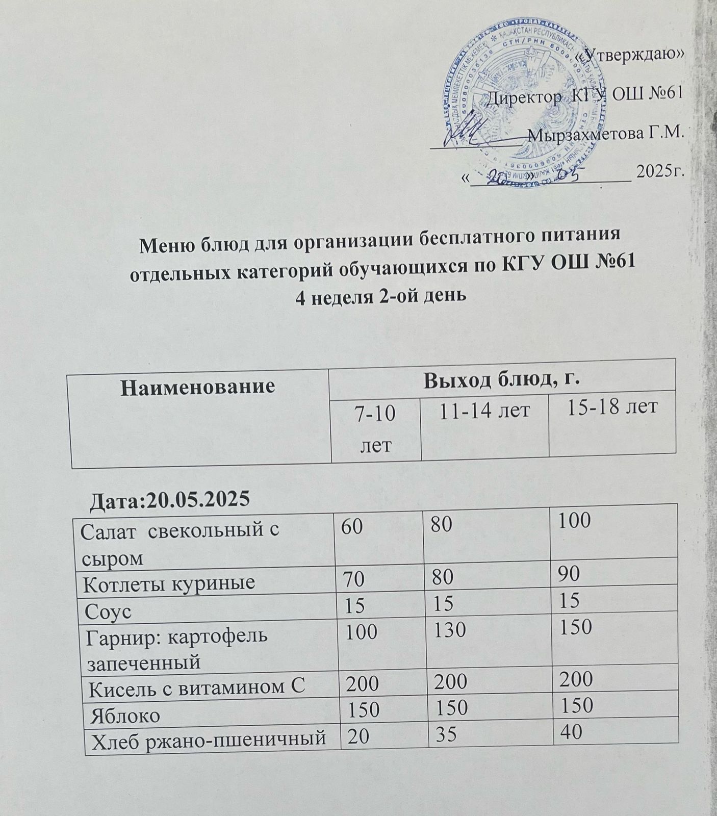 Меню