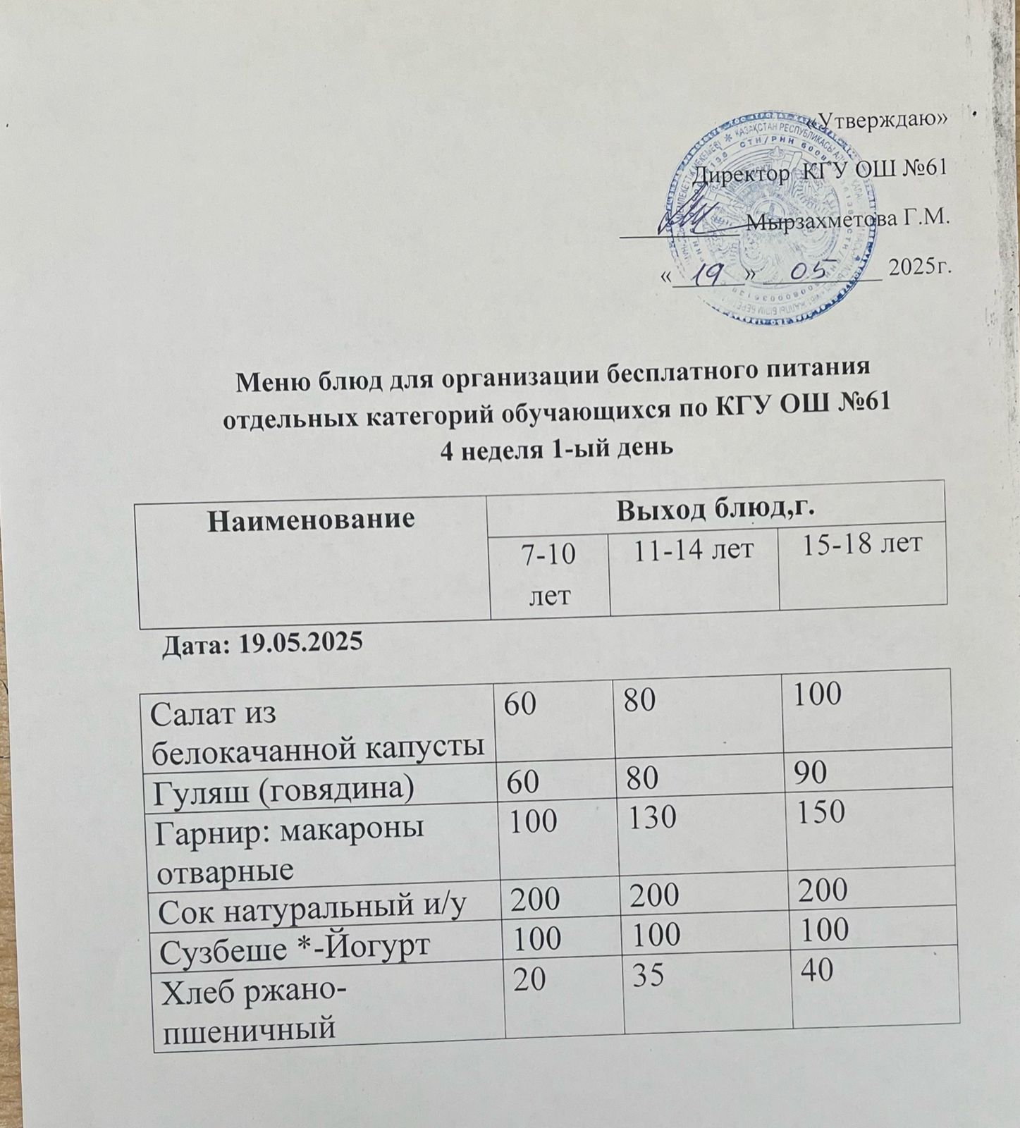 Меню